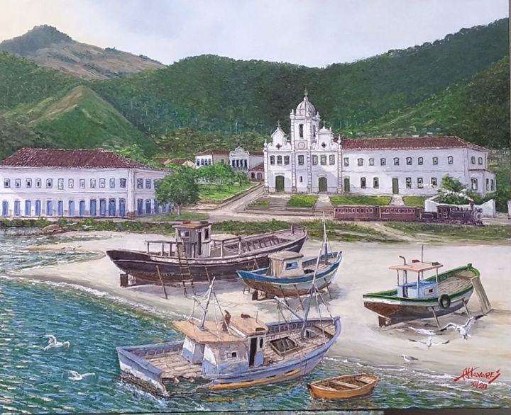 Pintura intitulada "Praia da Amizade sé…" por Almir Tavares, Obras de arte originais, Óleo