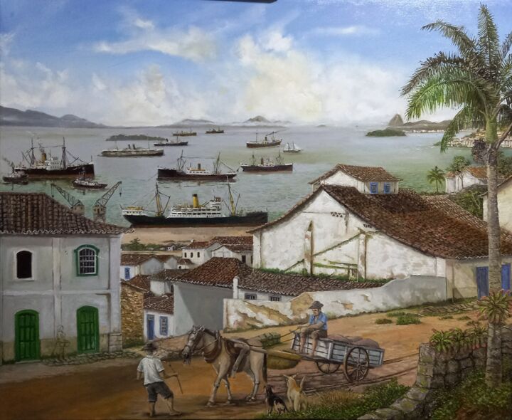 Pintura intitulada "Bairro da Gamboa sé…" por Almir Tavares, Obras de arte originais, Óleo