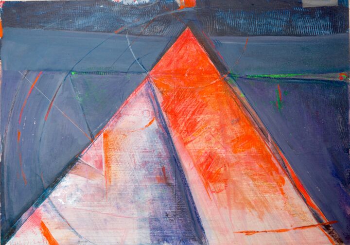 Painting titled "Pyramide (Trigonome…" by Alois Oberndorfer, Original Artwork, Acrylic