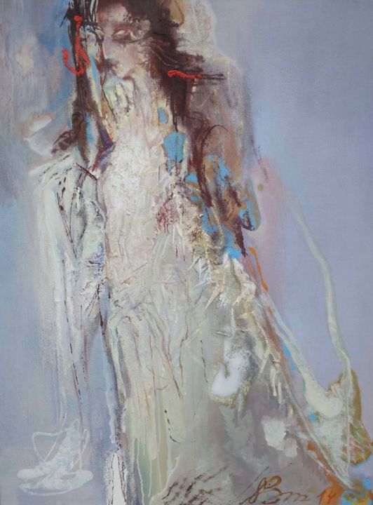Peinture intitulée "The White Dream" par Olena Kucheruk, Œuvre d'art originale, Huile