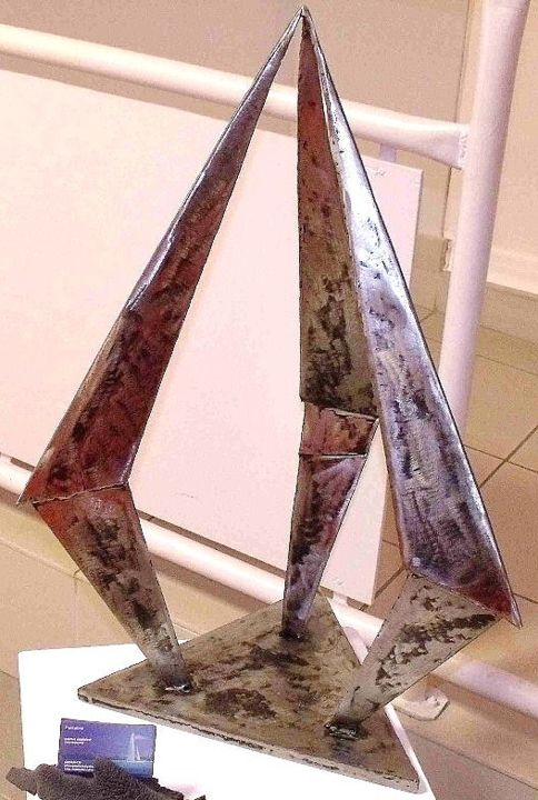 Sculpture intitulée "Petit trident" par Frankalan, Œuvre d'art originale, Métaux