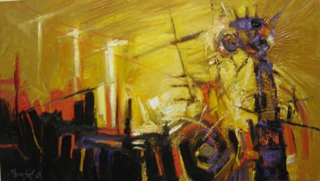 Painting titled "EL PASEANTE" by Alonso Meneses, Original Artwork