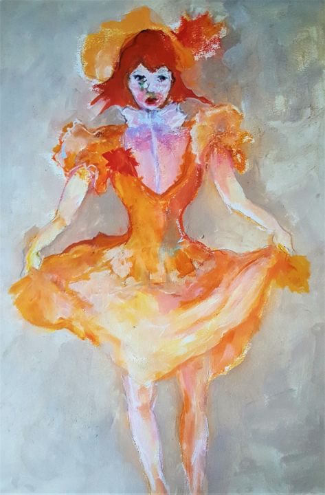 Painting titled "Una bailarina de Te…" by Ana Lorena Moledo, Original Artwork, Acrylic