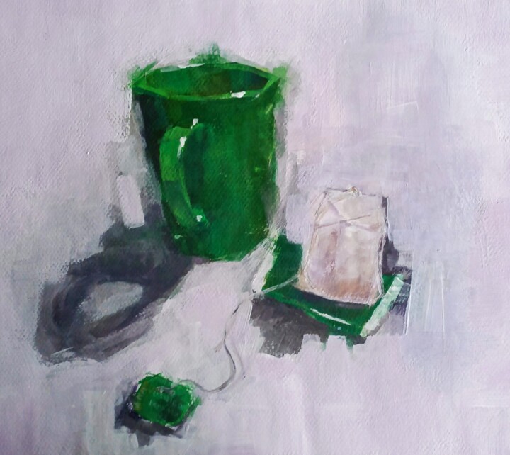 Pittura intitolato "Te verde" da Ana Lorena Moledo, Opera d'arte originale, Acrilico