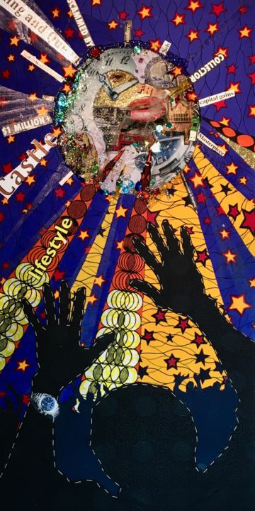 Collages titulada "Fleeting Illusions" por Kwame Akpokavi, Obra de arte original, Collages