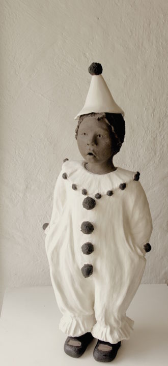 Sculpture titled "Pierrot" by Alice Marie, Original Artwork