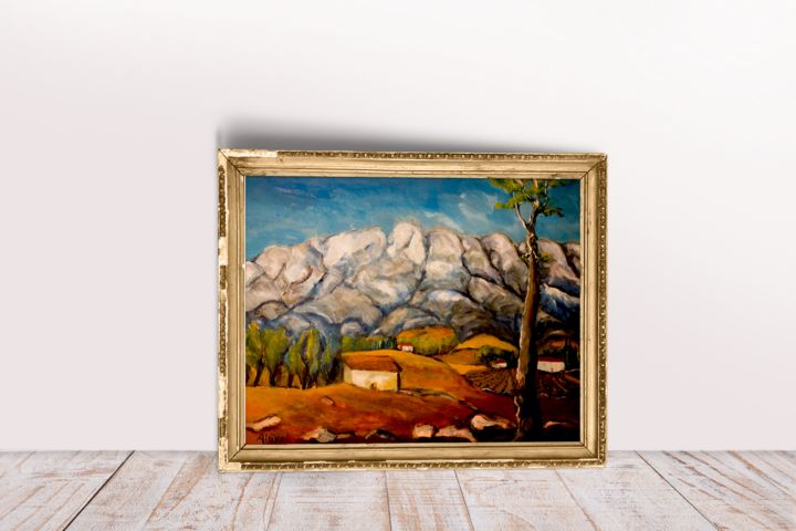 Peinture intitulée "La Sainte-Victoire" par Hélène Aloyan, Œuvre d'art originale, Acrylique