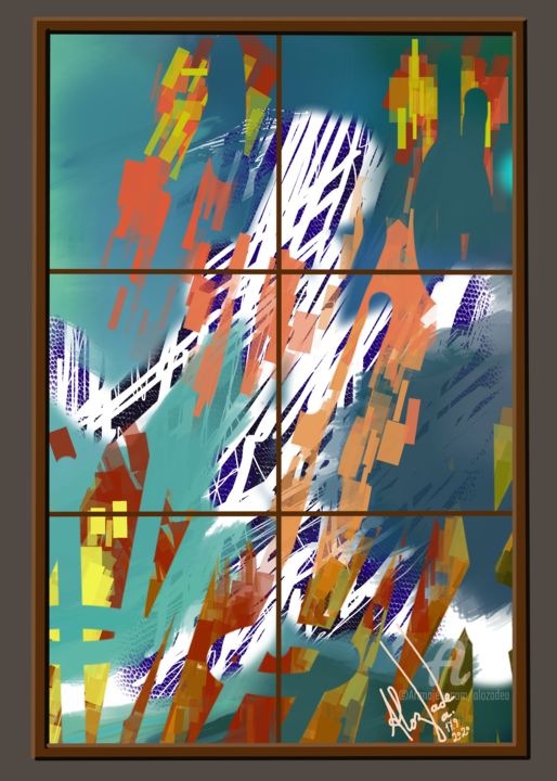 Digitale Kunst mit dem Titel "A storm in a frame" von Ahmed Alozade, Original-Kunstwerk, Digitale Malerei