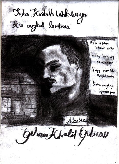 Dessin intitulée "gibran" par Alfadito Dito, Œuvre d'art originale