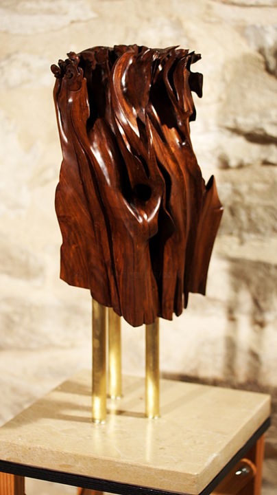 Sculpture titled "convergence-diverge…" by Alper, Original Artwork, Wood