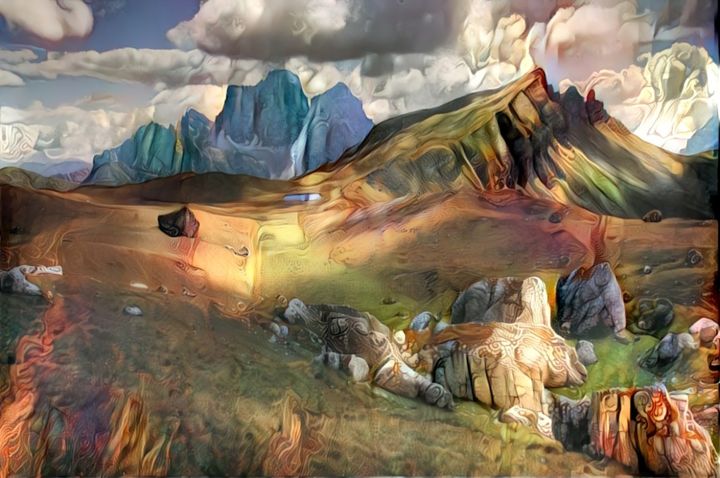 Arts numériques intitulée "Highlands" par Alpha Zero, Œuvre d'art originale, Peinture numérique
