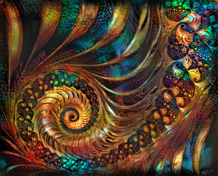 Digitale Kunst mit dem Titel "Swirl into the Obli…" von Alpha Zero, Original-Kunstwerk, Digitale Malerei