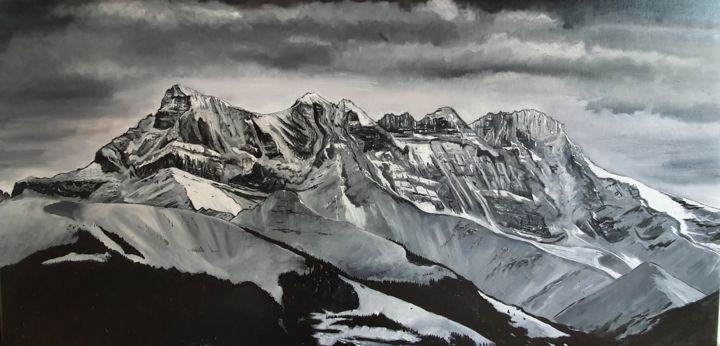 Ζωγραφική με τίτλο "Dent du Midi" από Ludovic Perrenoud, Αυθεντικά έργα τέχνης, Λάδι