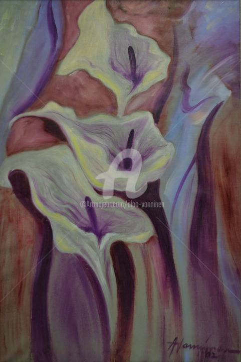 Malarstwo zatytułowany „Flowers by Alpo Van…” autorstwa Alpo Vanninen, Oryginalna praca, Olej