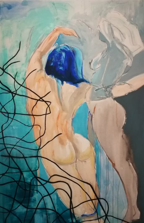 Painting titled "Transposição-transp…" by Ana Leonor Rocha Rocha, Original Artwork, Acrylic