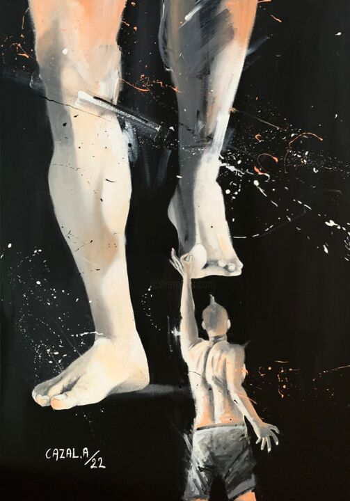 Peinture intitulée "Abnégation" par Alric Cazal, Œuvre d'art originale, Acrylique Monté sur Châssis en bois