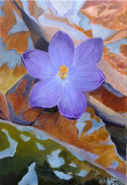 Painting titled "CROCUS" by Jean-Marc Alric, Original Artwork