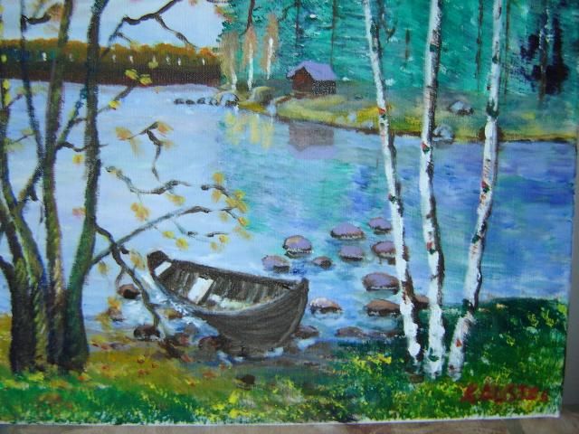 Painting titled "Lake of Tuusula 2" by Kaj Af Alstes, Original Art,