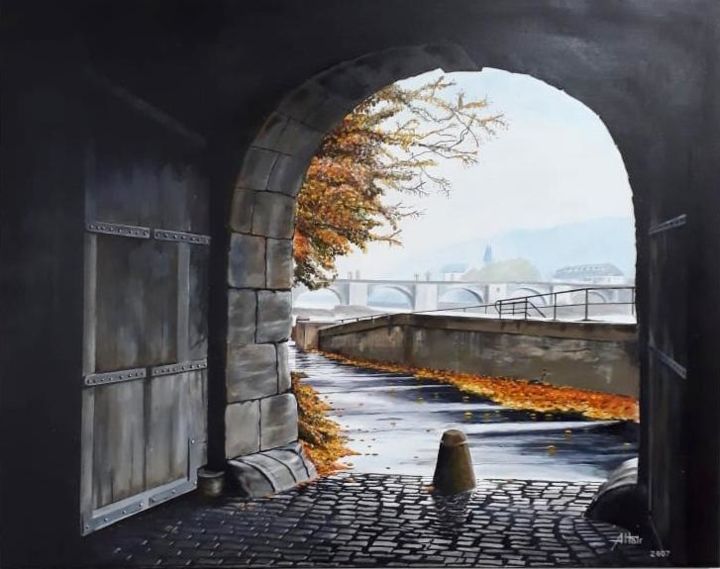 Painting titled "SOMEWHERE IN WÜRZBU…" by Altacam, Original Artwork, Acrylic
