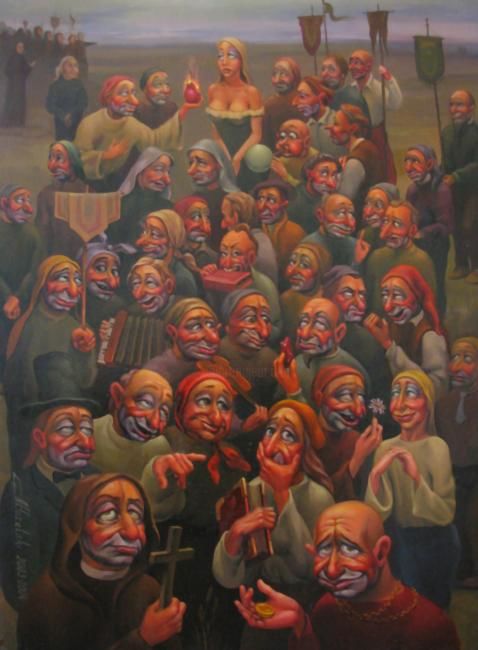 Pintura intitulada "Люди" por Anatolii Kozelskii, Obras de arte originais, Óleo