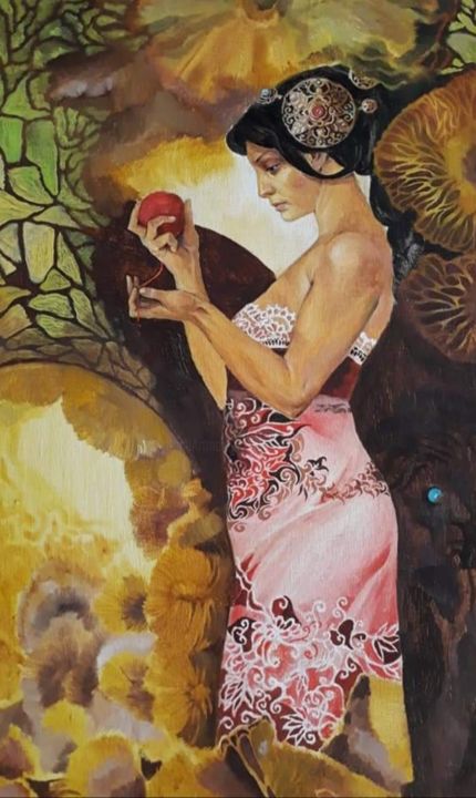 Картина под названием "Ariadne.jpg" - Hayk Sayadian, Подлинное произведение искусства, Масло