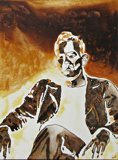 Painting titled "Fading Out Steinbeck" by Rachel Knipp, Original Art, Oil