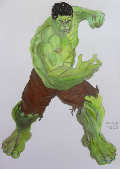 Drawing titled "Hulk" by Althea, Original Artwork