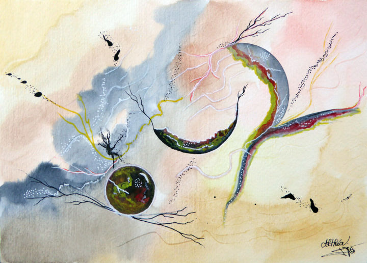 Schilderij getiteld "Aquarelle 1" door Althea, Origineel Kunstwerk, Aquarel