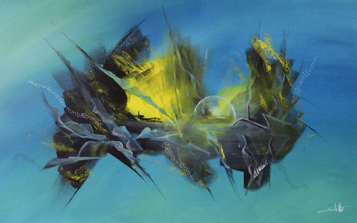 Pintura intitulada "En Terre émeraude" por Althea, Obras de arte originais, Acrílico