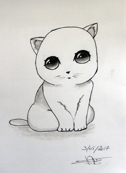 Rysunek zatytułowany „Bébé chat” autorstwa Althea, Oryginalna praca