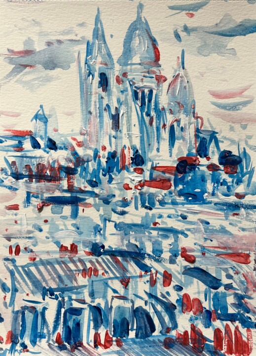 Painting titled "Montmartre" by Altin Furxhi, Original Artwork, Acrylic