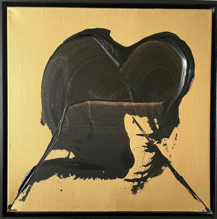 Schilderij getiteld "Elegy3, the Dark he…" door Altone Mishino, Origineel Kunstwerk, Acryl Gemonteerd op Frame voor houten b…