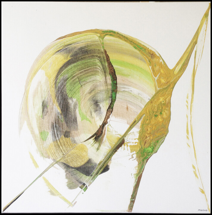 Картина под названием "Vegetal Circle1" - Altone Mishino, Подлинное произведение искусства, Акрил