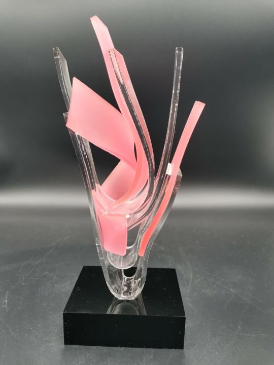Sculpture intitulée "Flamingo shadow" par José Luis Álvarez Vélez, Œuvre d'art originale, Plastique