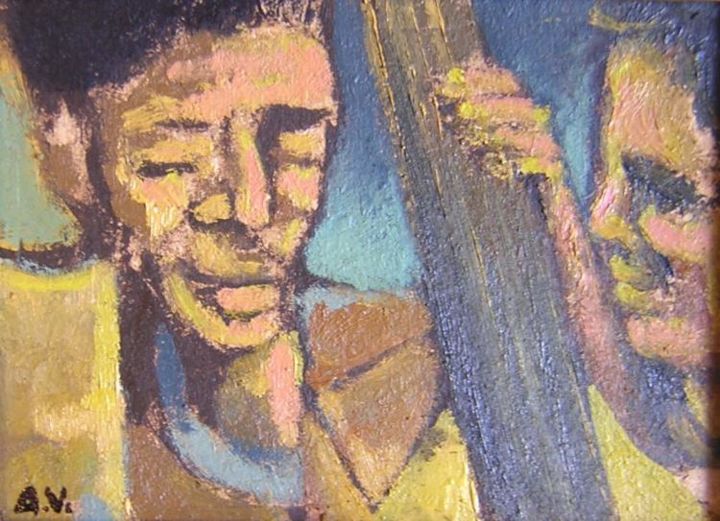 Painting titled "Jazz sessions 1" by Emiliano Villani, Original Artwork