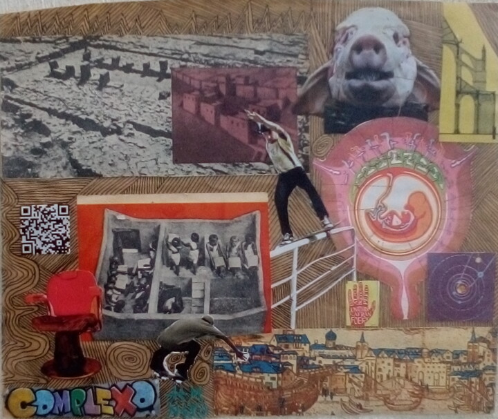 Collages titulada "Complexo sem nexo" por Álvaro Baldini Piuco, Obra de arte original, Collages