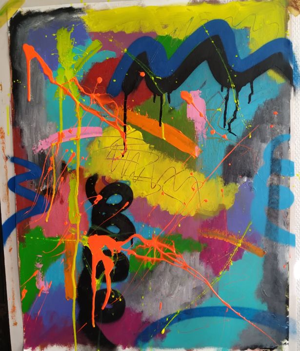 Schilderij getiteld "O.v.I lovers" door De Vieira, Origineel Kunstwerk, Acryl