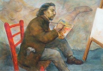 Pintura titulada "Pintando" por Alvaro Izurieta, Obra de arte original, Oleo