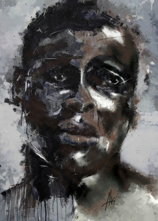 Arte digitale intitolato "african boy" da Alvise Bon (Alviart), Opera d'arte originale