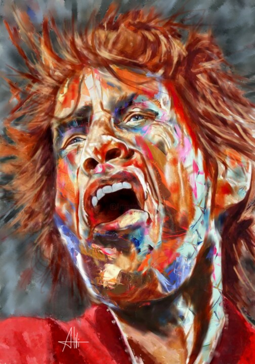 Painting titled "jagger." by Alvise Bon (Alviart), Original Artwork