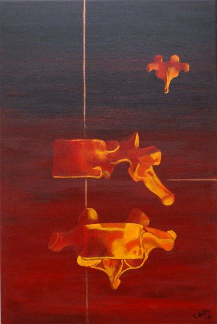 Painting titled "Vertebra T6" by Tanya Alvits, Original Artwork