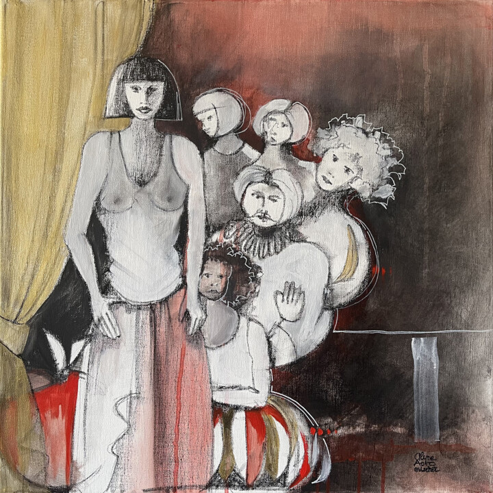 Pittura intitolato "BOUFFONNERIE" da Alyne Auromischer, Opera d'arte originale, Acrilico