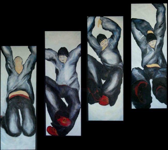 Painting titled "Jump!" by Alyona, Original Artwork