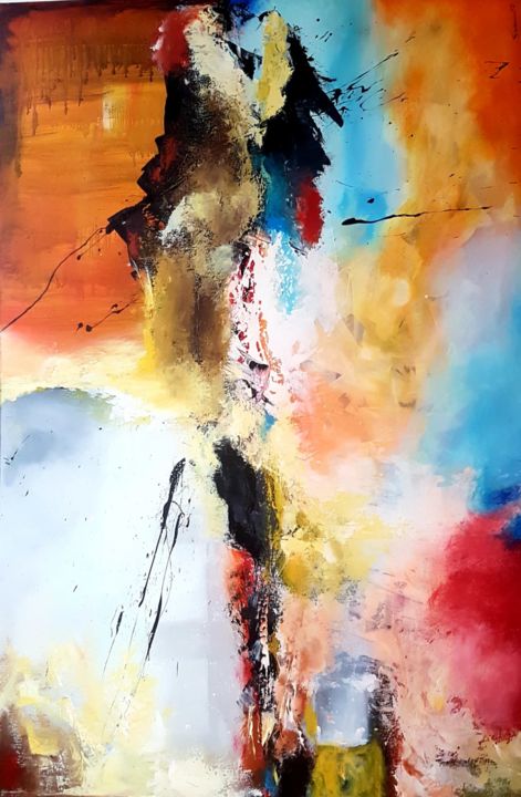 Painting titled "The roar of colors…" by Serdar Hesso, Original Artwork, Acrylic