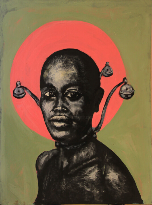 Painting titled "Gbadu" by Amado Alfadni, Original Artwork, Acrylic