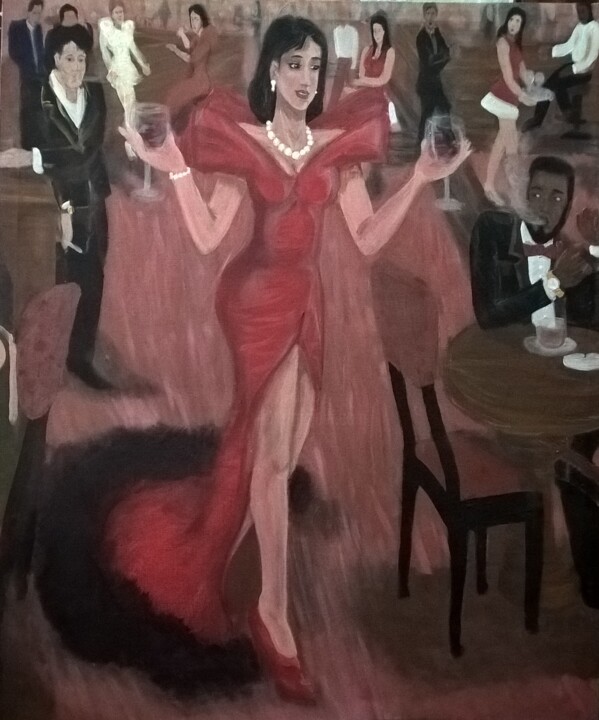 Painting titled "ELEGANCE" by Amadou Cisse, Original Artwork, Acrylic