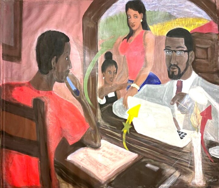 Pintura titulada "Emergence de l'Afri…" por Amadou Cisse, Obra de arte original, Acrílico