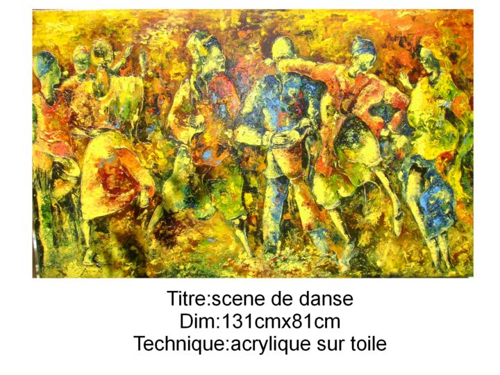 Pintura titulada "scene-de-danse.jpg" por Alseck, Obra de arte original
