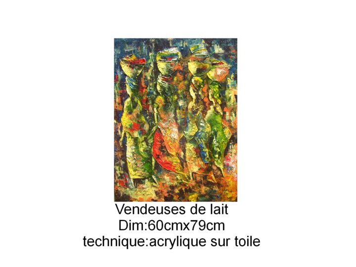 Painting titled "vendeuses-de-lait2.…" by Alseck, Original Artwork