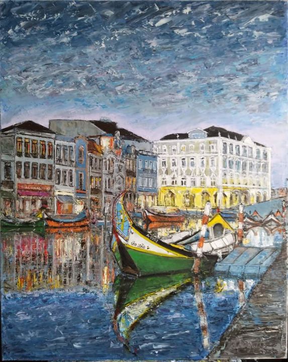 Pintura intitulada "Aveiro - PORTUGAL (…" por A.Magalhães, Obras de arte originais, Óleo